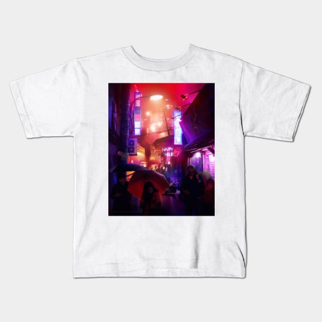 Night City Kids T-Shirt by viktoria-likhodeeva